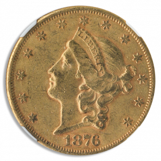 1876-S $20 Liberty NGC AU55 CAC
