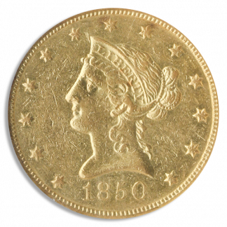 1850 $10 Liberty S.S. Republic NGC AU58
