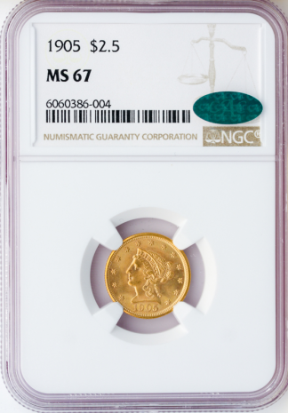 1905 $2.50 Liberty NGC MS67 CAC