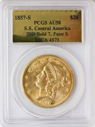 1857-S $20 Liberty SSCA PCGS AU58 1857-S $20 Liberty SSCA PCGS AU58