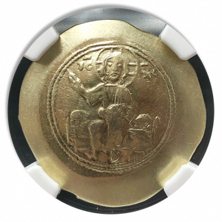 Byzantine Empire Nicephorus Christ Nomisma Cupped NGC AU Byzantine Empire Nicephorus Christ Nomisma Cupped NGC AU