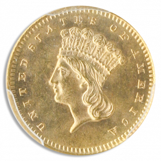 1870-S Gold $1 Type 3 PCGS MS64 CAC+ 1870-S Gold $1 Type 3 PCGS MS64 CAC+