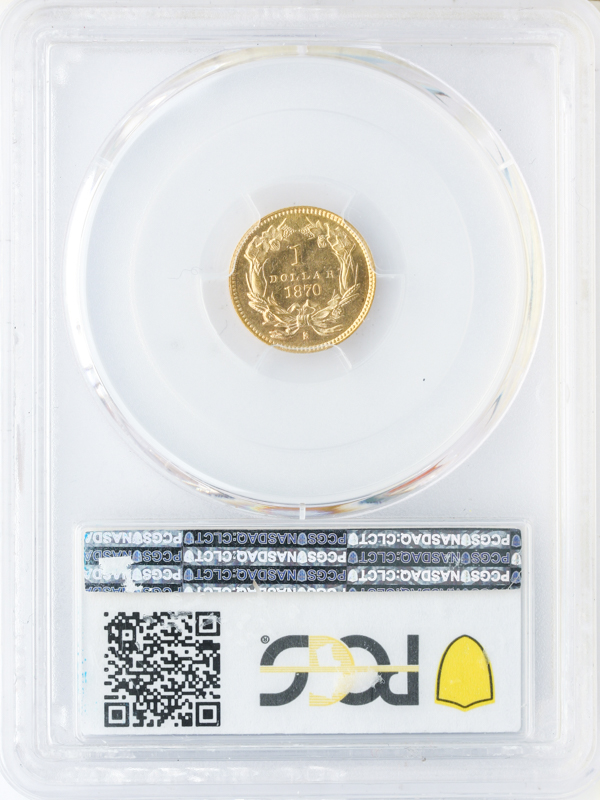1870-S Gold $1 Type 3 PCGS MS64 CAC+