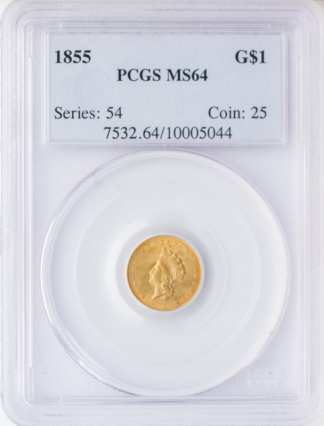 1855 $1 Indian Princess PCGS MS64