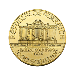 1/2 oz Austrian Gold Philharmonic Coin (BU, Dates Vary) 1/2 oz Austrian Gold Philharmonic Coin (BU, Dates Vary)