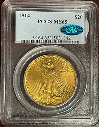 1914 $20 Saint Gaudens PCGS MS65 CAC 1914 $20 Saint Gaudens PCGS MS65 CAC