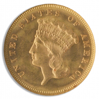 1880 $3 Indian Princess NGC MS64