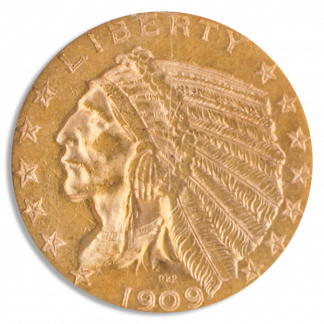 1909-O $5 Indian NGC AU58 CAC 1909-O $5 Indian NGC AU58 CAC