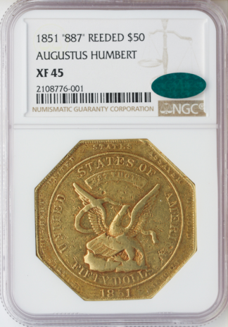 1851 $50 Humbert Reeded Edge NGC XF45 CAC