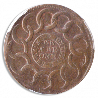 1787 Fugio Cent States United 4 Cinq PCGS MS64 Brown CAC + 1787 Fugio Cent States United 4 Cinq PCGS MS64 Brown CAC +