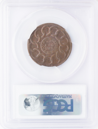 1787 Fugio Cent States United 4 Cinq PCGS MS64 Brown CAC + 1787 Fugio Cent States United 4 Cinq PCGS MS64 Brown CAC +