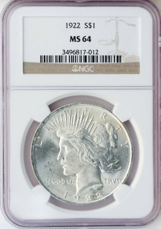 $1 Peace MS64 Certified $1 Peace MS64 Certified