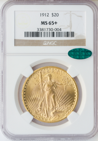1912 $20 Saint Gaudens NGC MS65 CAC + 1912 $20 Saint Gaudens NGC MS65 CAC +