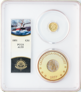 1851 Gold $1 SSCA Pinch Of Dust PCGS AU55 1851 Gold $1 SSCA Pinch Of Dust PCGS AU55