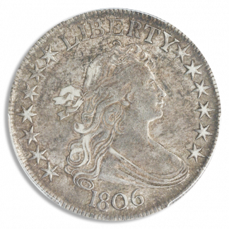 1806 Draped Bust Half Dollar Pointed 6 Stems PCGS AU53 CAC 1806 Draped Bust Half Dollar Pointed 6 Stems PCGS AU53 CAC