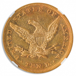 1865 $10 Liberty NGC AU53