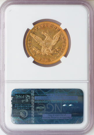 1865 $10 Liberty NGC AU53