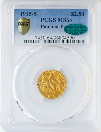 1915-S $2 1/2 Panama Pacific Gold Commemorative PCGS MS64 CAC 1915-S $2 1/2 Panama Pacific Gold Commemorative PCGS MS64 CAC