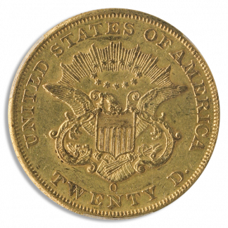 1852-O $20 Liberty PCGS AU55 CAC