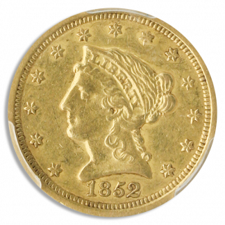 1852-O $2 1/2 Liberty PCGS AU50 CAC