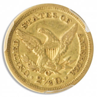 1852-O $2 1/2 Liberty PCGS AU50 CAC
