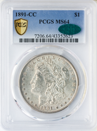 1891-CC Morgan $1 PCGS MS64 CAC 1891-CC Morgan $1 PCGS MS64 CAC
