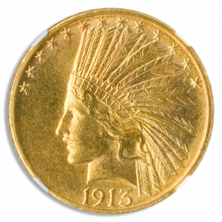 1913-S $10 Indian NGC MS64 CAC + 1913-S $10 Indian NGC MS64 CAC +