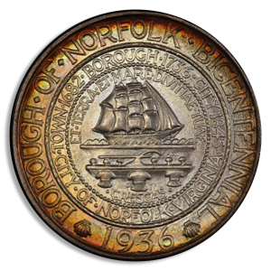 1936 Norfolk Virginia Silver Commemorative Obverse