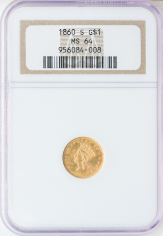 1860-S $1 Type 3 NGC MS64 1860-S $1 Type 3 NGC MS64