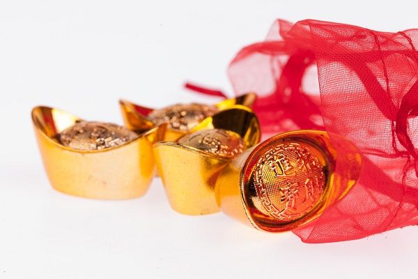 Chinese gold in a red sachet