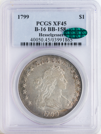 1799 Draped Bust $1 PCGS XF45 CAC 1799 Draped Bust $1 PCGS XF45 CAC