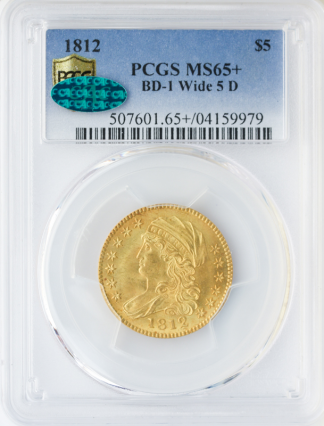 1812 $5 Capped Bust PCGS MS65 CAC + 1812 $5 Capped Bust PCGS MS65 CAC +