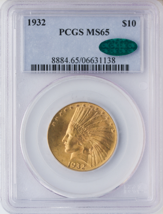 1932 $10 Indian Gold Coin PCGS Mint State 65(MS65) CAC 1932 $10 Indian Gold Coin PCGS Mint State 65(MS65) CAC