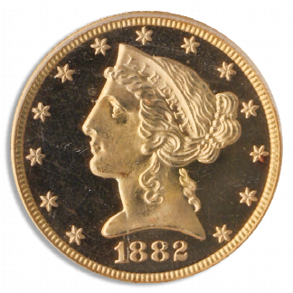 1882 $5 Liberty PCGS PR65 Deep Cameo CAC