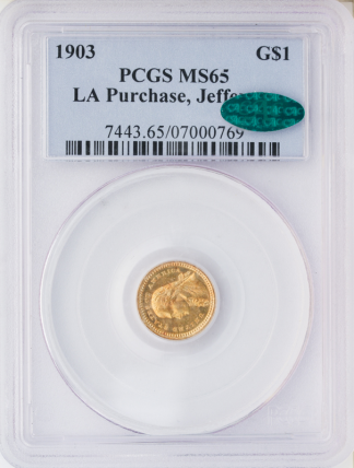 1903 Louisiana Purchase Jefferson $1 PCGS MS65 CAC 1903 Louisiana Purchase Jefferson $1 PCGS MS65 CAC