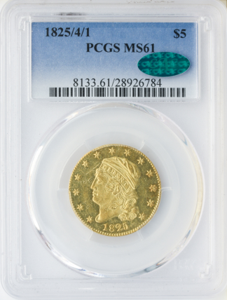 1825 $5 Capped Bust PCGS MS61 CAC