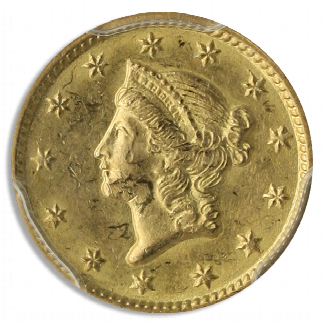 1851 $1 Gold SSCA Pinch Of Dust PCGS AU58 1851 $1 Gold SSCA Pinch Of Dust PCGS AU58