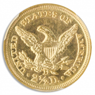 1856-D $2.50 Liberty PCGS MS62 CAC
