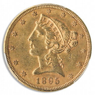 1895-S $5 Liberty PCGS AU58 CAC 1895-S $5 Liberty PCGS AU58 CAC