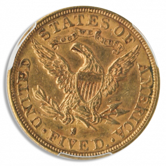1895-S $5 Liberty PCGS AU58 CAC 1895-S $5 Liberty PCGS AU58 CAC