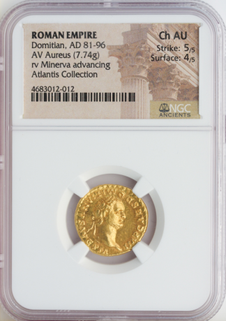 Roman Empire Domitian Aurues NGC ChAU Str:5 Srf:4 7.74g Roman Empire Domitian Aurues NGC ChAU Str:5 Srf:4 7.74g