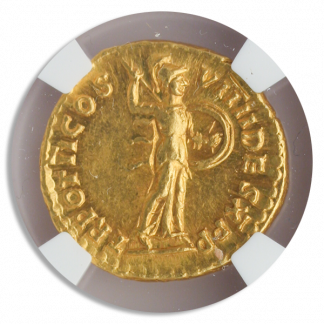 Roman Empire Domitian Aurues NGC ChAU Str:5 Srf:4 7.74g Roman Empire Domitian Aurues NGC ChAU Str:5 Srf:4 7.74g