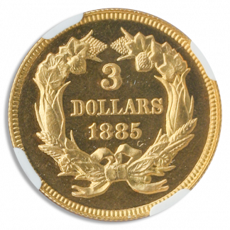 1885 $3 Indian Princess NGC PR65 CAC