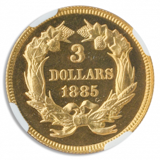 1885 $3 Indian Princess NGC PR65 CAC 1885 $3 Indian Princess NGC PR65 CAC