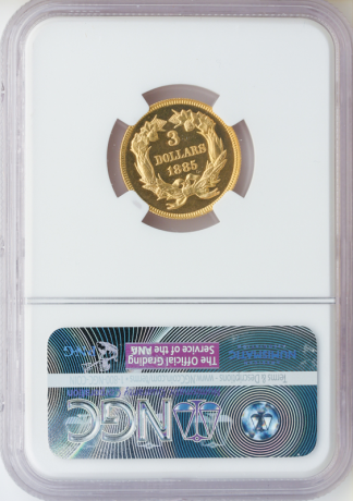 1885 $3 Indian Princess NGC PR65 CAC 1885 $3 Indian Princess NGC PR65 CAC