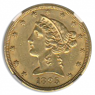 1895-S $5 Liberty NGC AU58 CAC 1895-S $5 Liberty NGC AU58 CAC