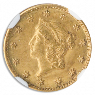 1849-O $1 Gold NGC AU58 CAC 1849-O $1 Gold NGC AU58 CAC