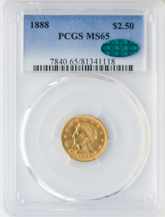 1888 $2 1/2 Liberty PCGS MS65 CAC