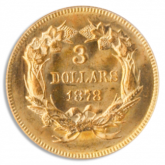 1878 $3 Indian Princess PCGS MS66 CAC 1878 $3 Indian Princess PCGS MS66 CAC