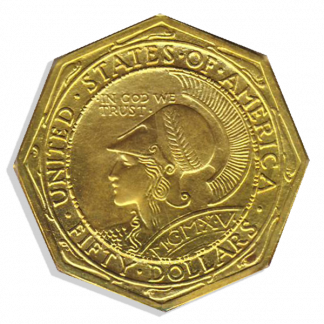 1915-S $50 Panama Pacific Octagonal PCGS MS62 1915-S $50 Panama Pacific Octagonal PCGS MS62
